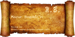 Mazur Bogdán névjegykártya